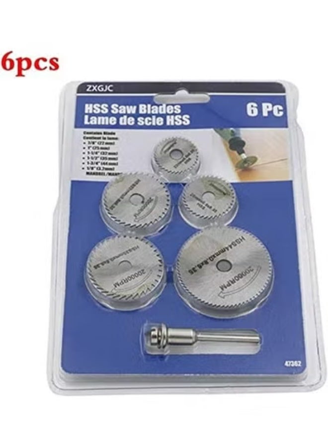 Small Circular Saw Blade Set for Rotary Tools and Electric Drills - Multi-Size Cutting Disc Kit 6 Pieces - Image 3